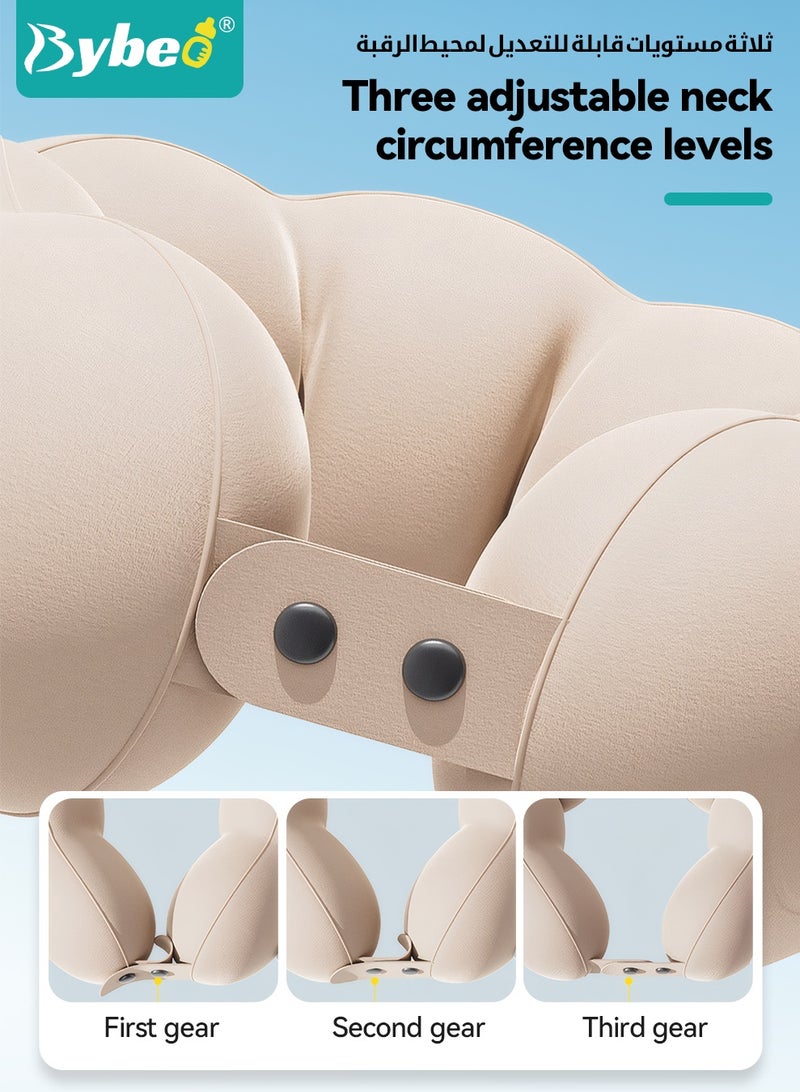Bybeo Portable Travel Neck Pillow, Inflatable U-Shaped Travel Pillow, Collapsible Airplane Pillow With Eye Mask & Earplugs and Storage Bag, Support for Car, Home, Office, and Airplane, for Women - Image 4
